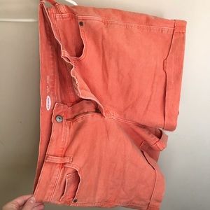 Coral Old Navy Boyfriend Mid-Rise Denim Shorts, Size 10